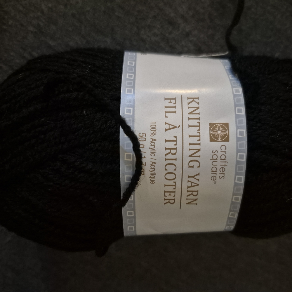Crafters Square Black Knitting Yarn